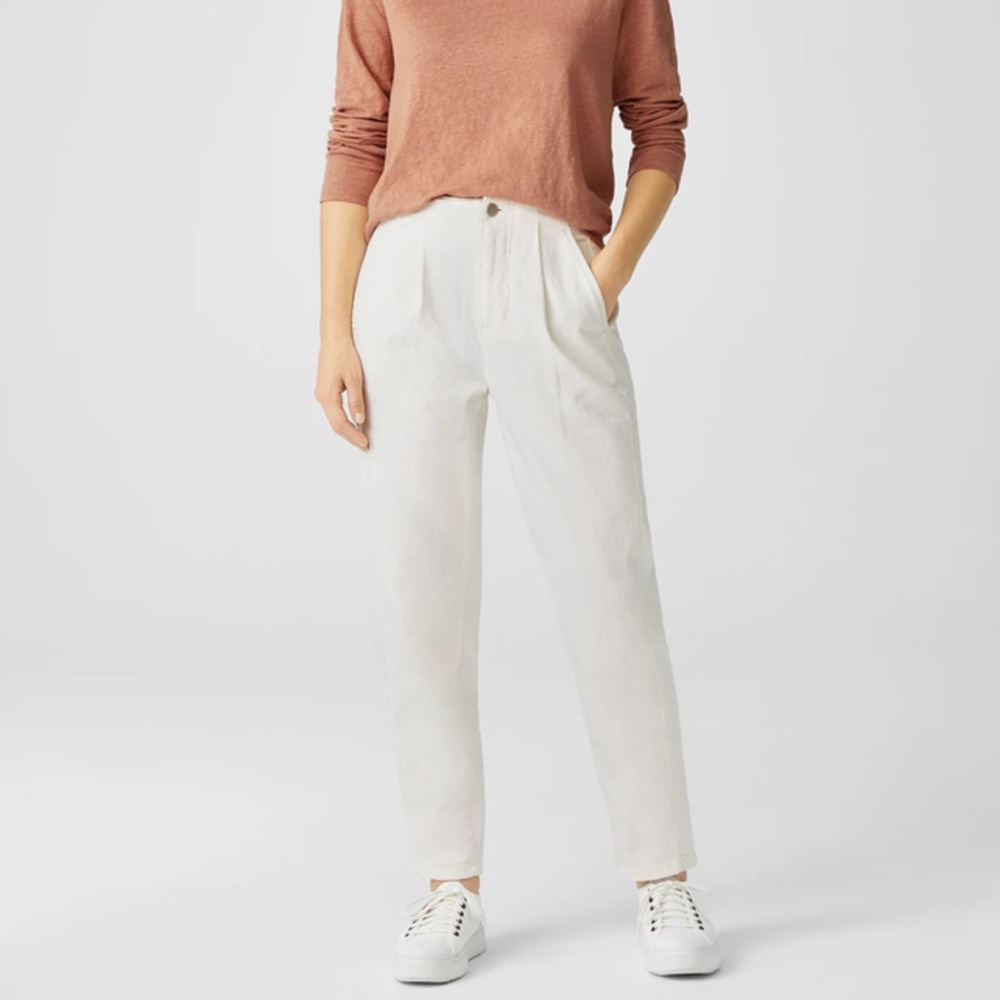 Eileen Fisher Undyed Organic Cotton Tapered Denim Pant